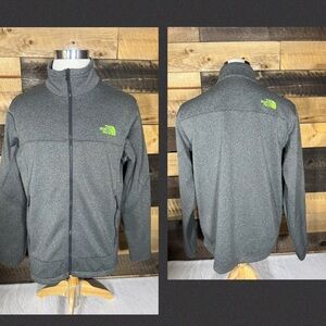 The North Face Charcoal Jacket with Green Logo